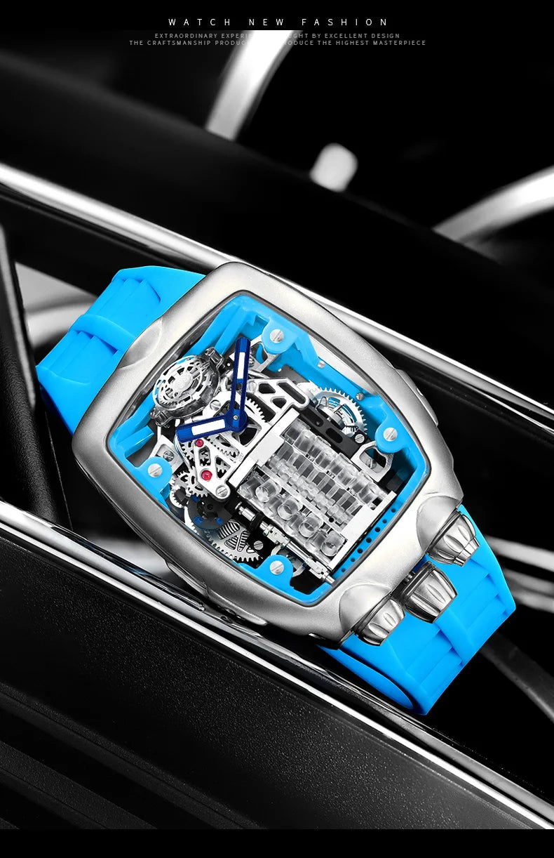 PINDU Design golden dragon Dial Men Mechanical Watch NH05 Movement Sapphire 50M Waterproof top-level Automatic movement Watch