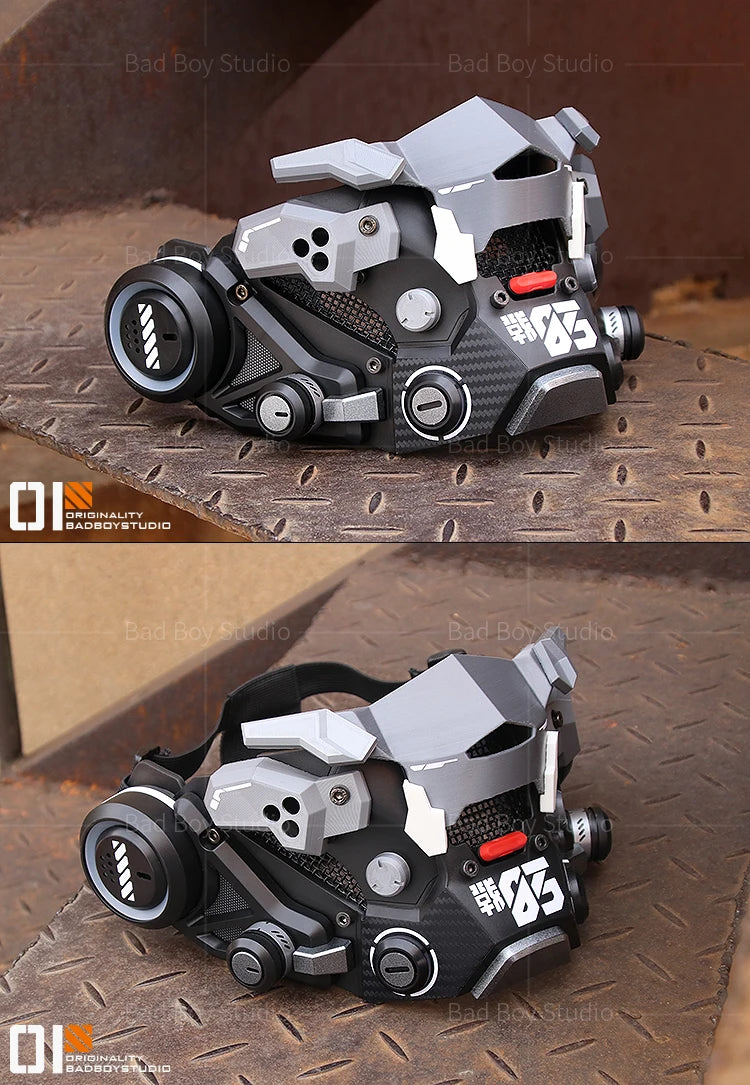 Sci Fi Mech Half Face Mask Mechwarrior Mask Shooting tactical Mask