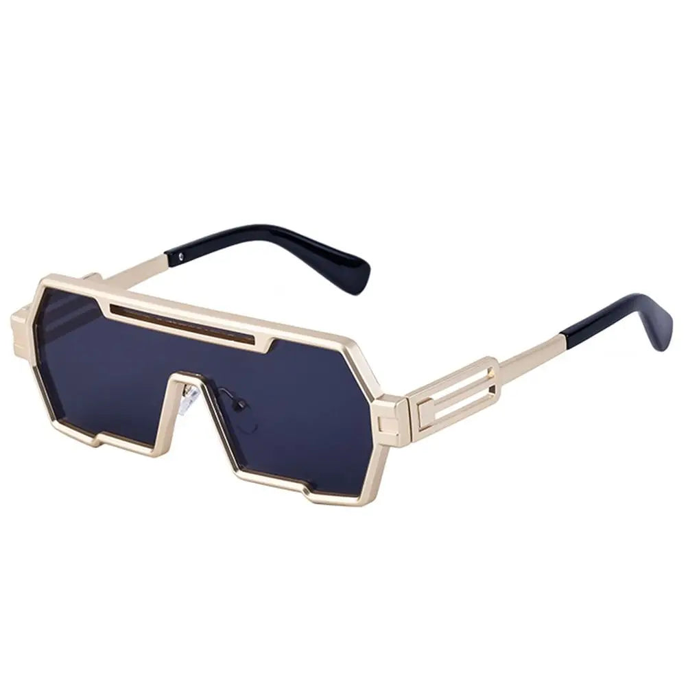 Metal Fashion Big Frame UV400 Protection Odd shape Sun Glasses for Men