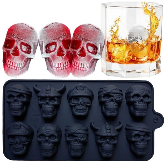 10 Grid Skull mold for Ice Cube, Chocolate Candy and Ice Cream
