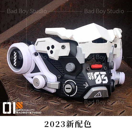Cyber Role Punk Mask Sci-fi Mecha Machine Can Half Face Mask Cos Battle Cosplay Anime Props Halloween Costumes for Men Man