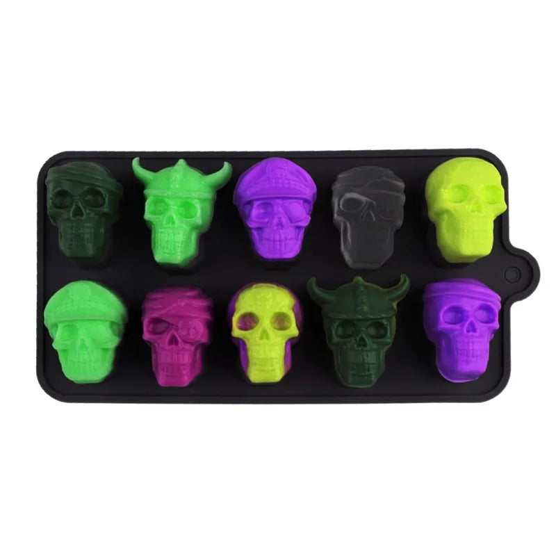 10 Grid Skull mold for Ice Cube, Chocolate Candy and Ice Cream