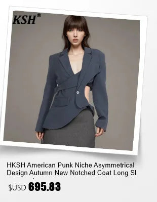 HKSH Spring Summer New Women Ins Chic High Street Three-dimensional Flower Diamonds Jeans Casual Elastic Waist Long Pants