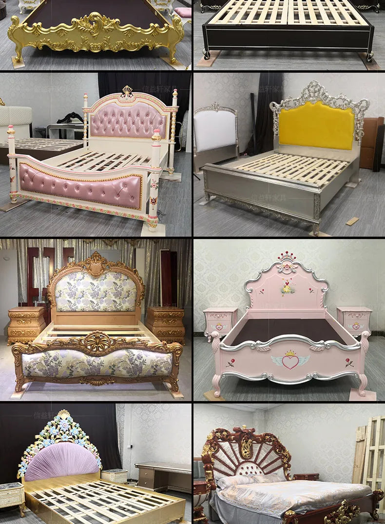 European Luxury Round Bed Design Aesthetics Romantic Comfortable Bed Castle King Size Muebles elegant