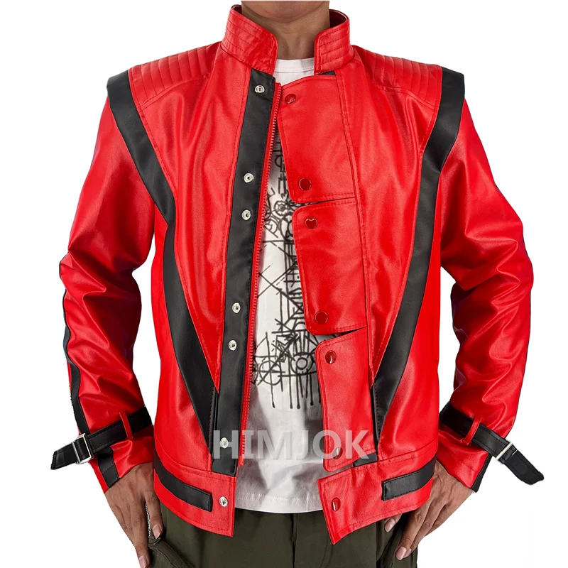 Michael Jackson Thriller Red Leather Jacket for Women/ men