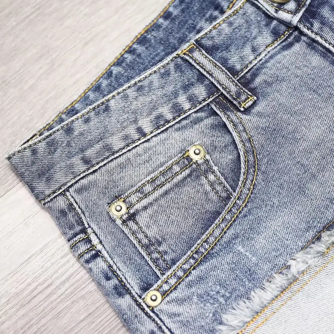 Luxury Men's Patchwork Summer Trendy Brand Loose Straight Casual Denim Versatile Pocket Shorts Jeans Hombre