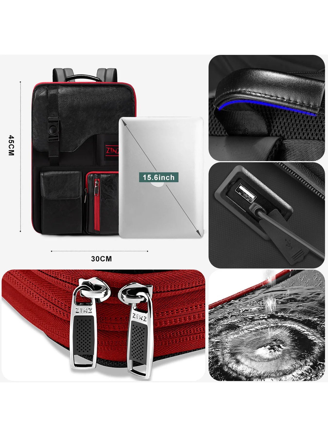 Slim & Expandable Laptop Backpack 15.6 Inch Business, Waterproof Anti-Theft Travel Backpack for Men and Women