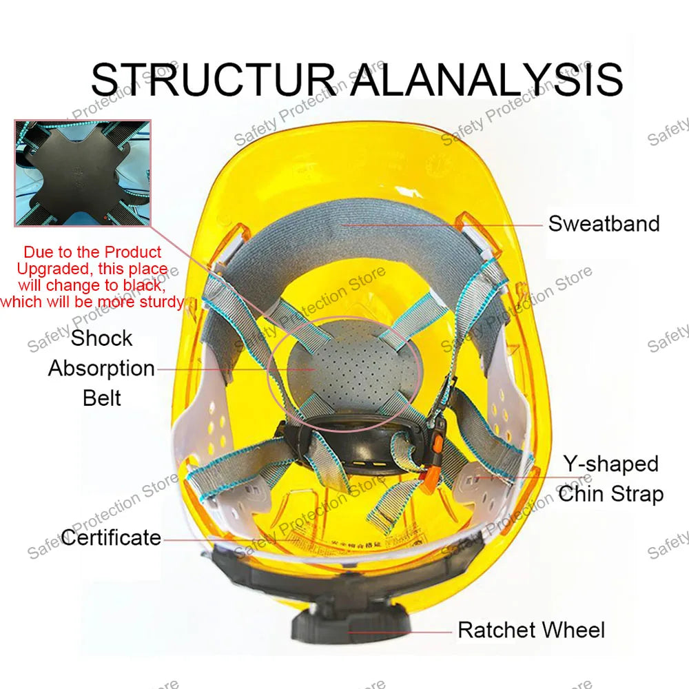 Construction Safety Helmet Worker Climbing Protective Transparent Vented Hard Hat Outdoor Workplace Head Protection Helmet