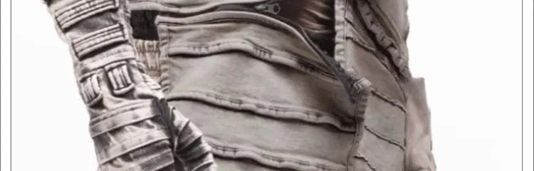 Pioneer Waste Soil Sand Dune Heavy Industry washed Asymmetric stereoscopic Bag Layered High Collar Vest coat