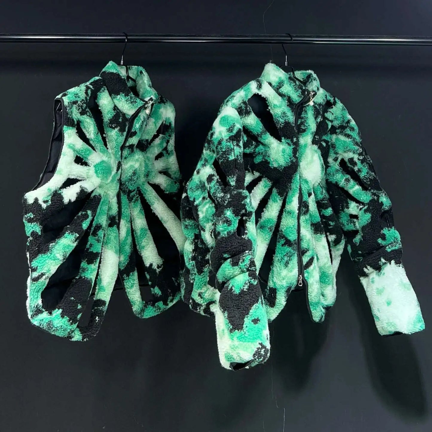 PFHQ Camouflage Vest Jacket Sleeveless Hollow Out Niche Zipper Contrast Color American Streetwear