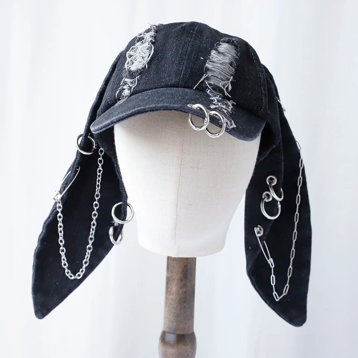 Hot Girl New Long Rabbit Ears Cowboy Baseball Hat Wash Graffiti HipHop Cap