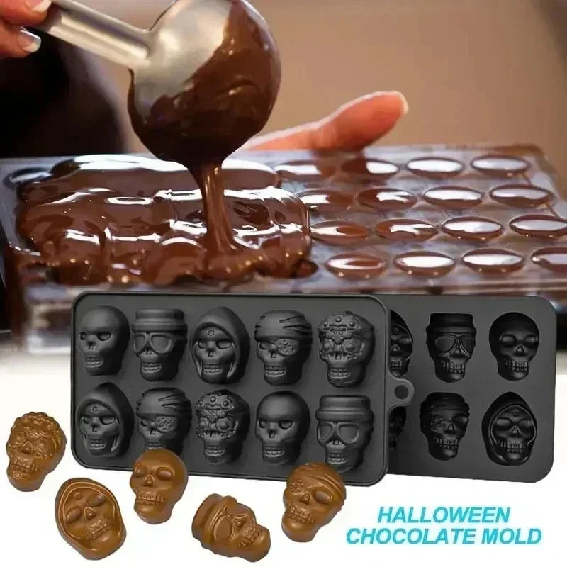 10 Grid Skull mold for Ice Cube, Chocolate Candy and Ice Cream