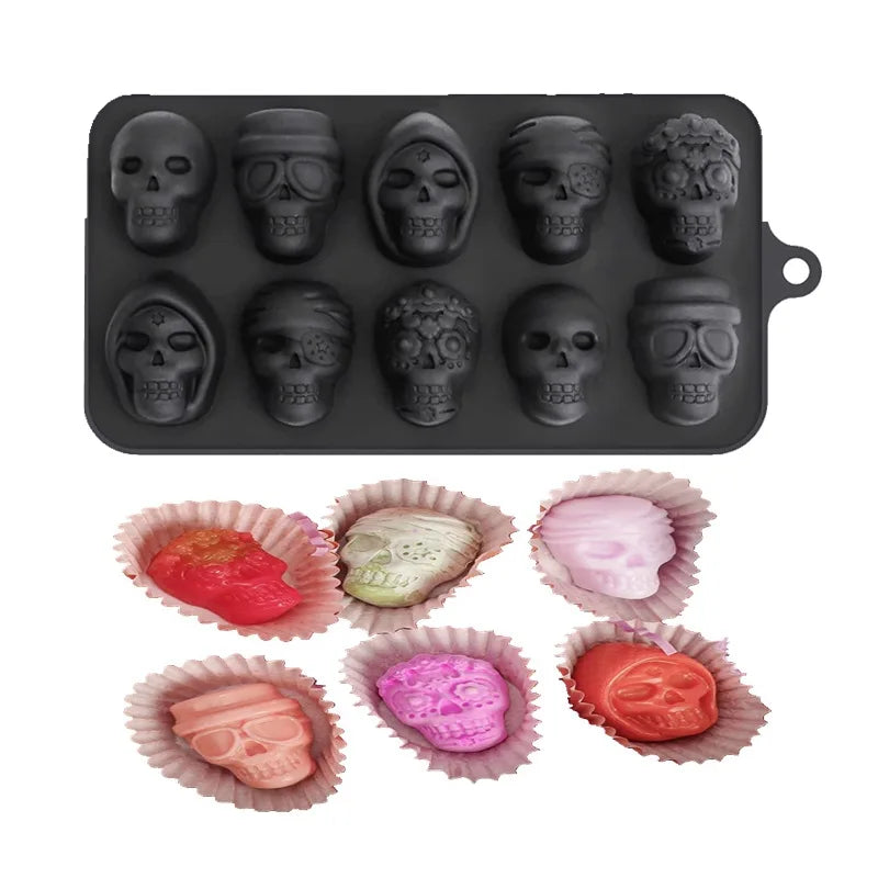 10 Grid Skull mold for Ice Cube, Chocolate Candy and Ice Cream