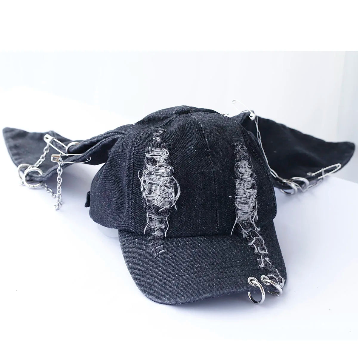 Hot Girl New Long Rabbit Ears Cowboy Baseball Hat Wash Graffiti HipHop Cap