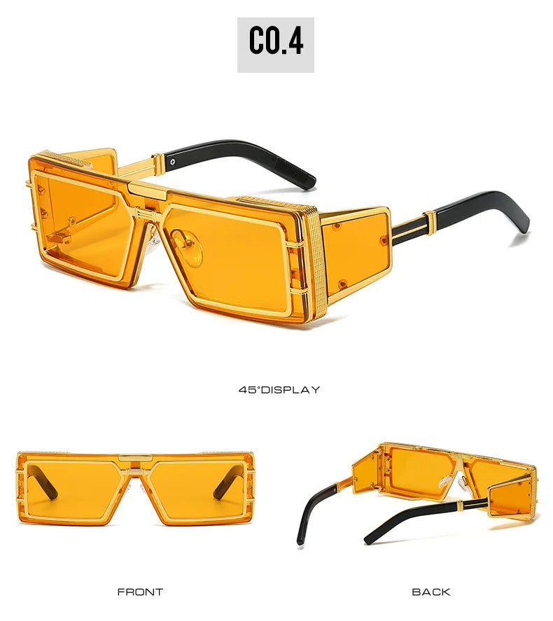 Sunglasses Men Square Sun Glasses Designer T-show  Eyewear Unisex Fashion Heavy Metal Luxury Shades