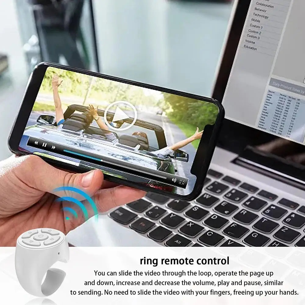 Bluetooth Ring Remote Control Tablet Phone Camera Controller Self Timer Tiktok Kwai Remote Control Page Turning