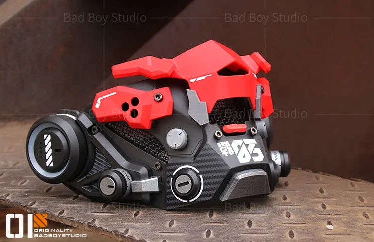 Cyber Role Punk Mask Sci-fi Mecha Machine Can Half Face Mask Cos Battle Cosplay Anime Props Halloween Costumes for Men Man