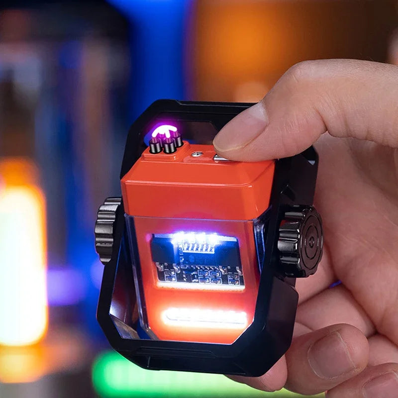 2025 New Mechanical Decompression Fidget Top Lighter Double Arc Electronic