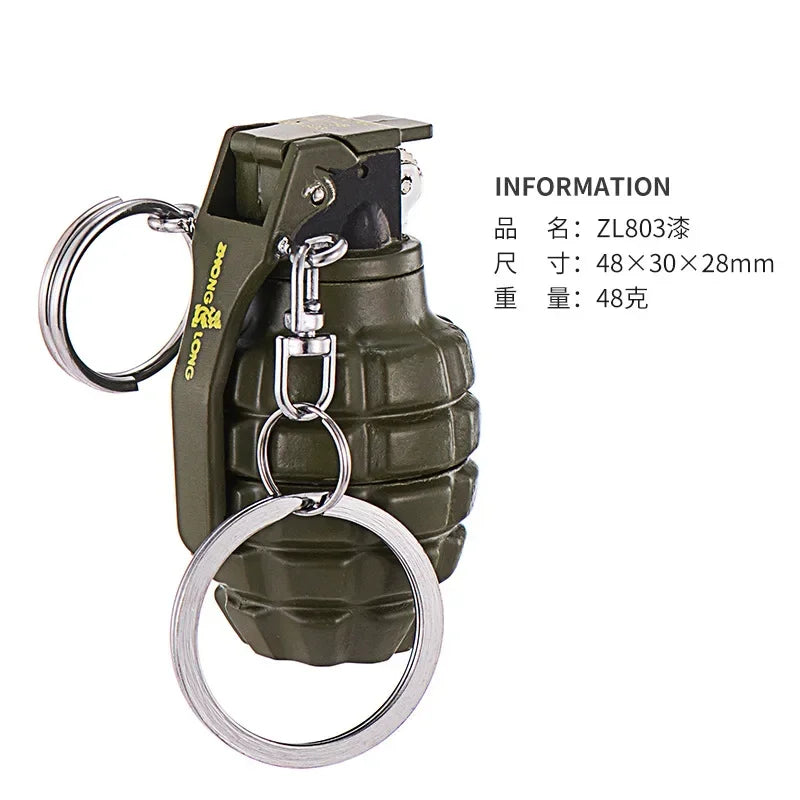 Grenade Design Windproof Jet Flame Butane Gas Lighter Outdoor Keychain Personalized Ornament Lighters Smoking