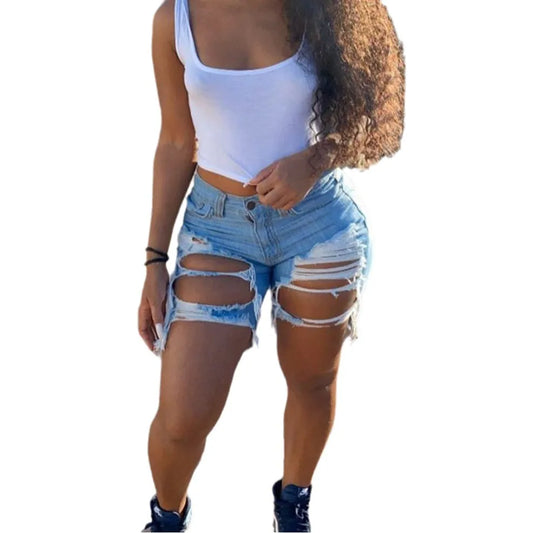 No Orange  Available. Women's Ripped Denim Shorts Fashion High Street Sexy Hot Girl Jeans Shorts S-2XL
