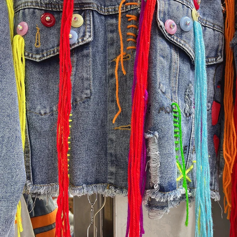 Graffiti Denim Jacket Women