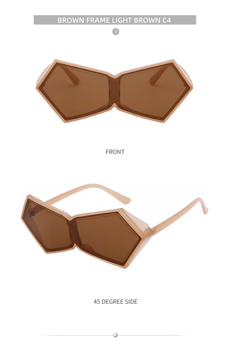 Women 2026 Luxury Brand Big Frame Shield Sun Glasses For Ladies Wrap Eyewear