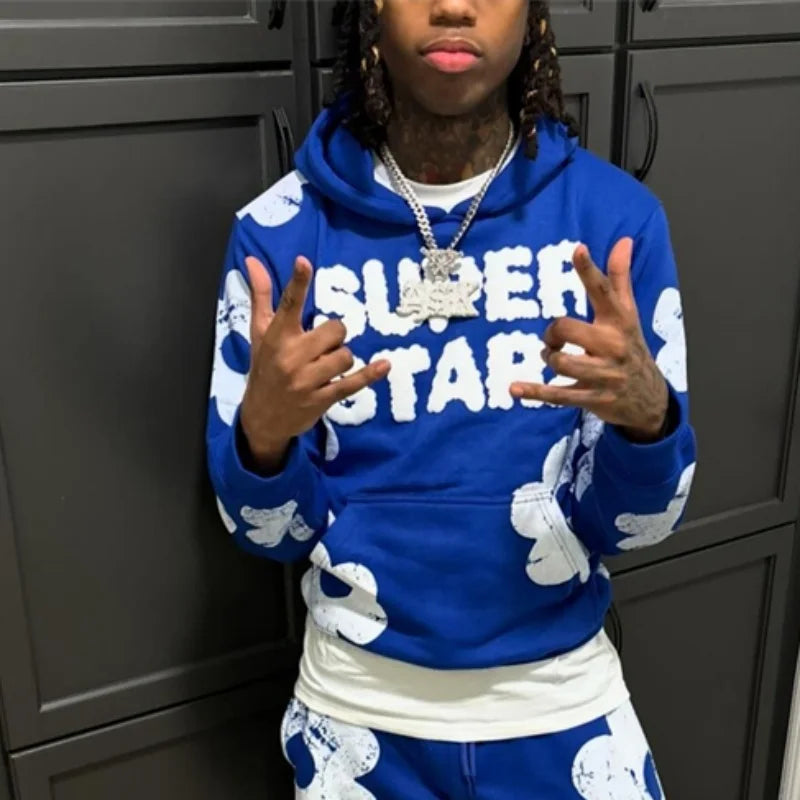 Men's & Women's Hip hop Tracksuit 2 Pieces Set Drawstring Hoodies Sportswear