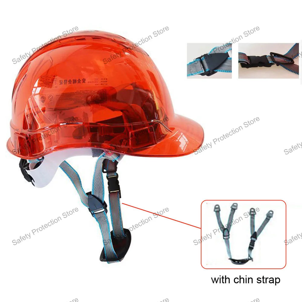 Construction Safety Helmet Worker Climbing Protective Transparent Vented Hard Hat Outdoor Workplace Head Protection Helmet