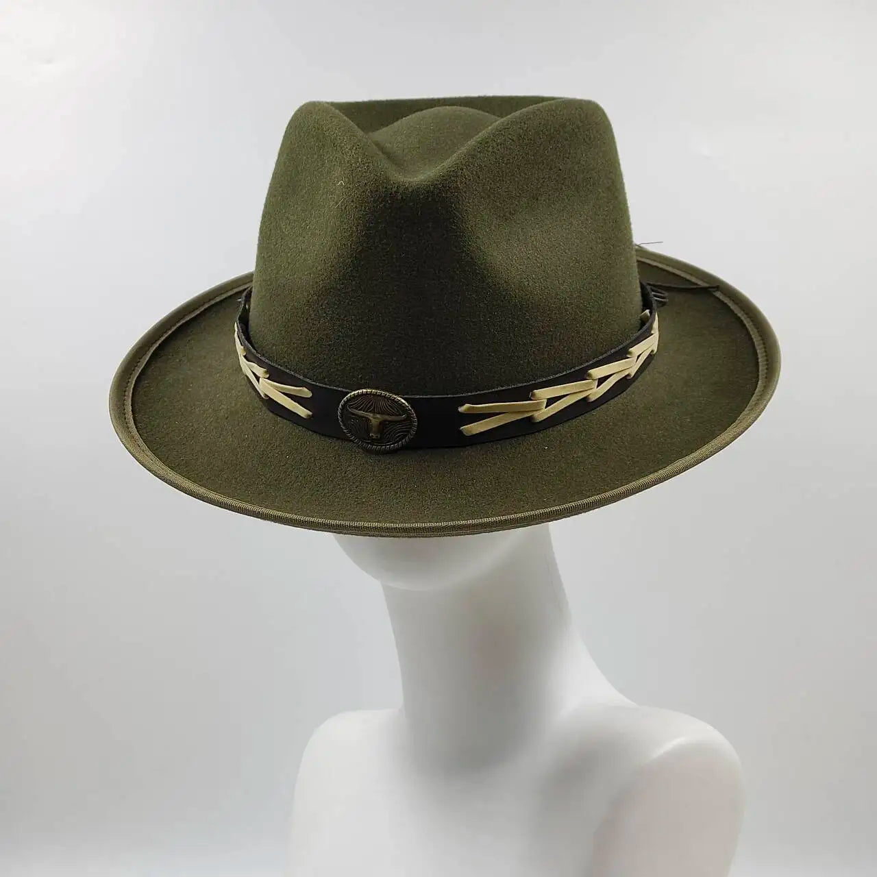 Feather Fedoras Hat for Men Women Black Felt Wide Brim Jazz Cap Plum Blossom 8 Playing Card