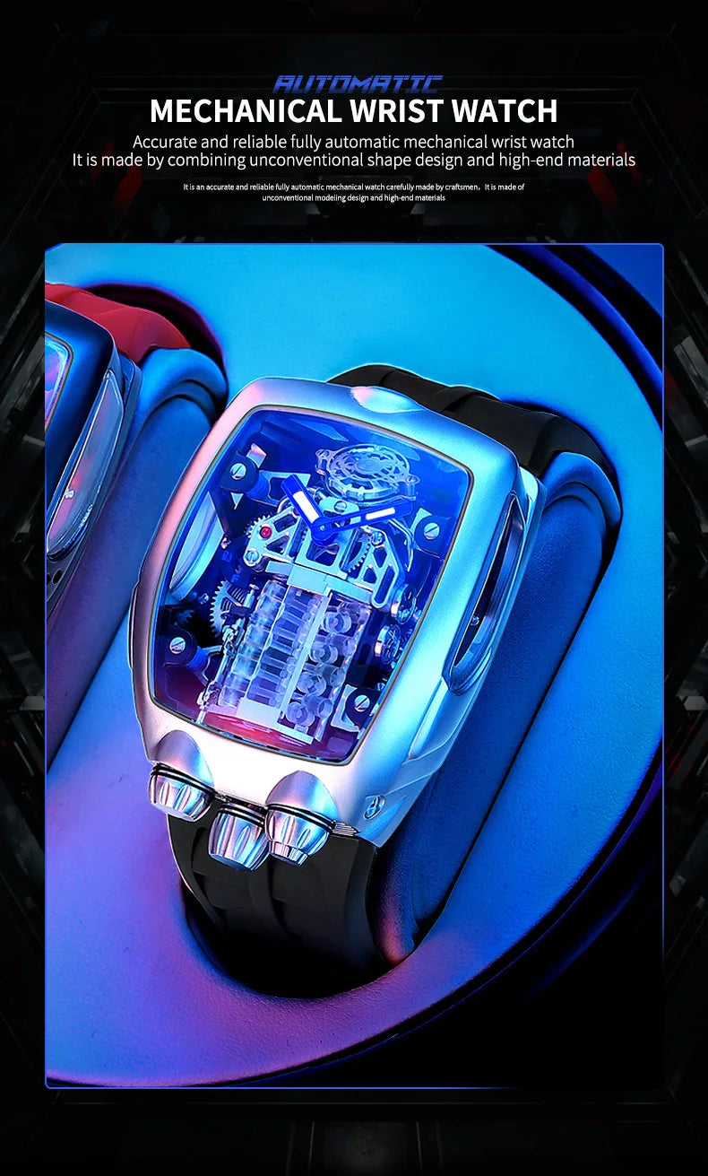 PINDU Design golden dragon Dial Men Mechanical Watch NH05 Movement Sapphire 50M Waterproof top-level Automatic movement Watch