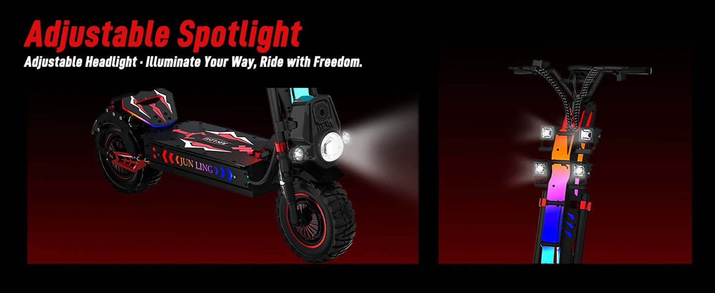 10000W Dual Motor Off Road Electric Scooter for Adults with 55 MPH speed 75 Miles Range