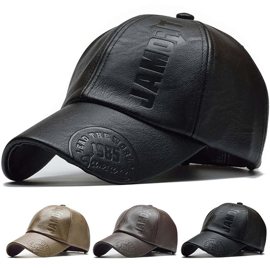 Unisex 1985 Letter Imprinting Leather Baseball Caps Spring and Autumn Outdoor Adjustable Casual Hats Sunscreen Hat