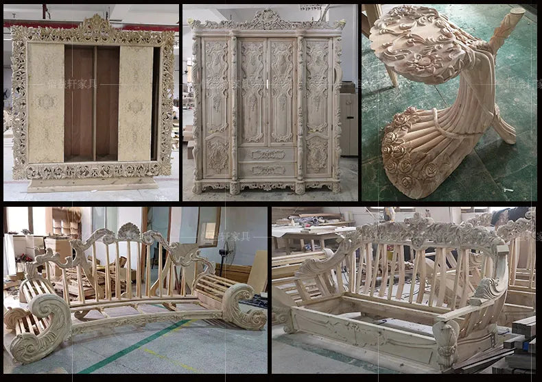 European Luxury Round Bed Design Aesthetics Romantic Comfortable Bed Castle King Size Muebles elegant