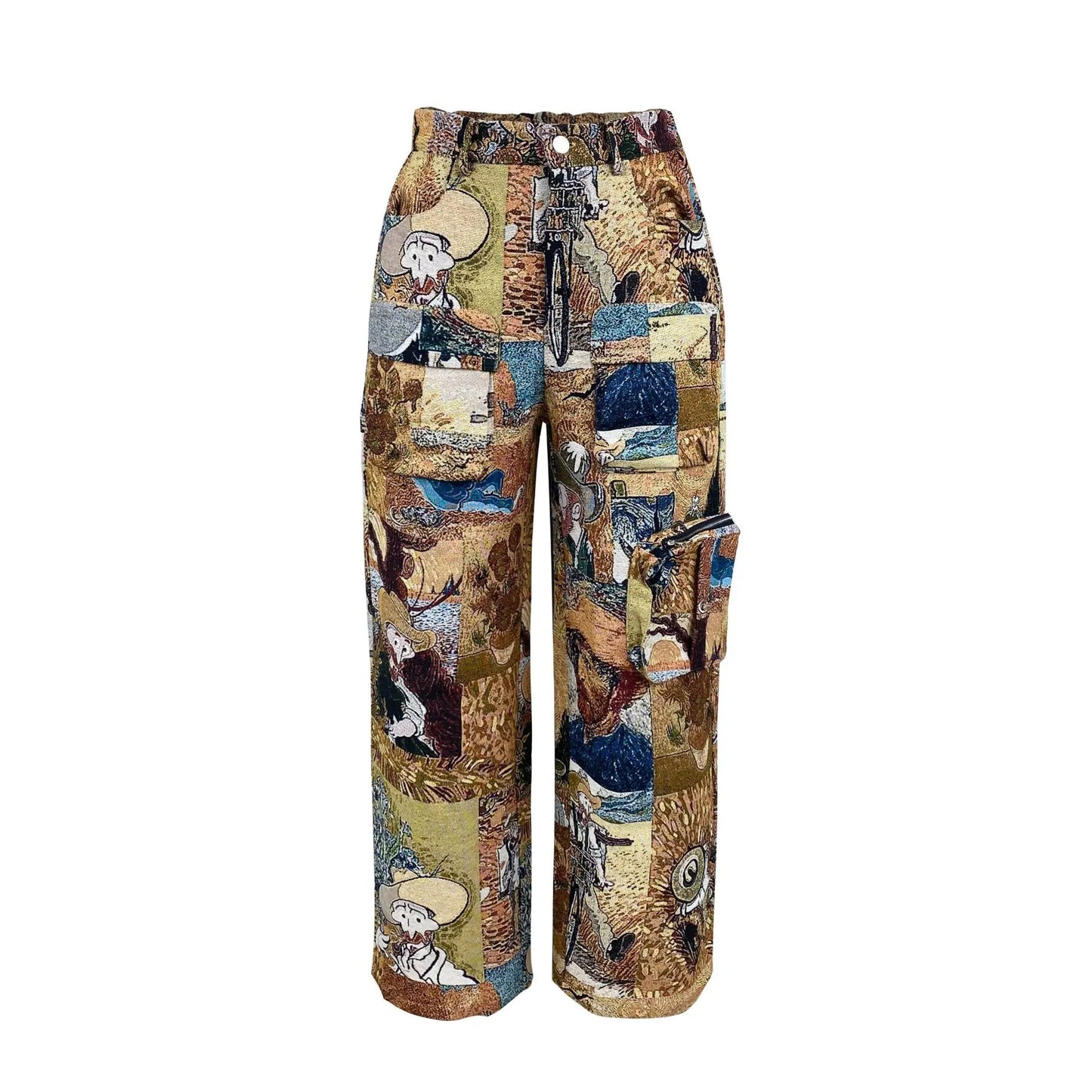 YAYA Vintage Wide Leg Jogger Pants Streetwear Cargo Active HipHop Sweatpants