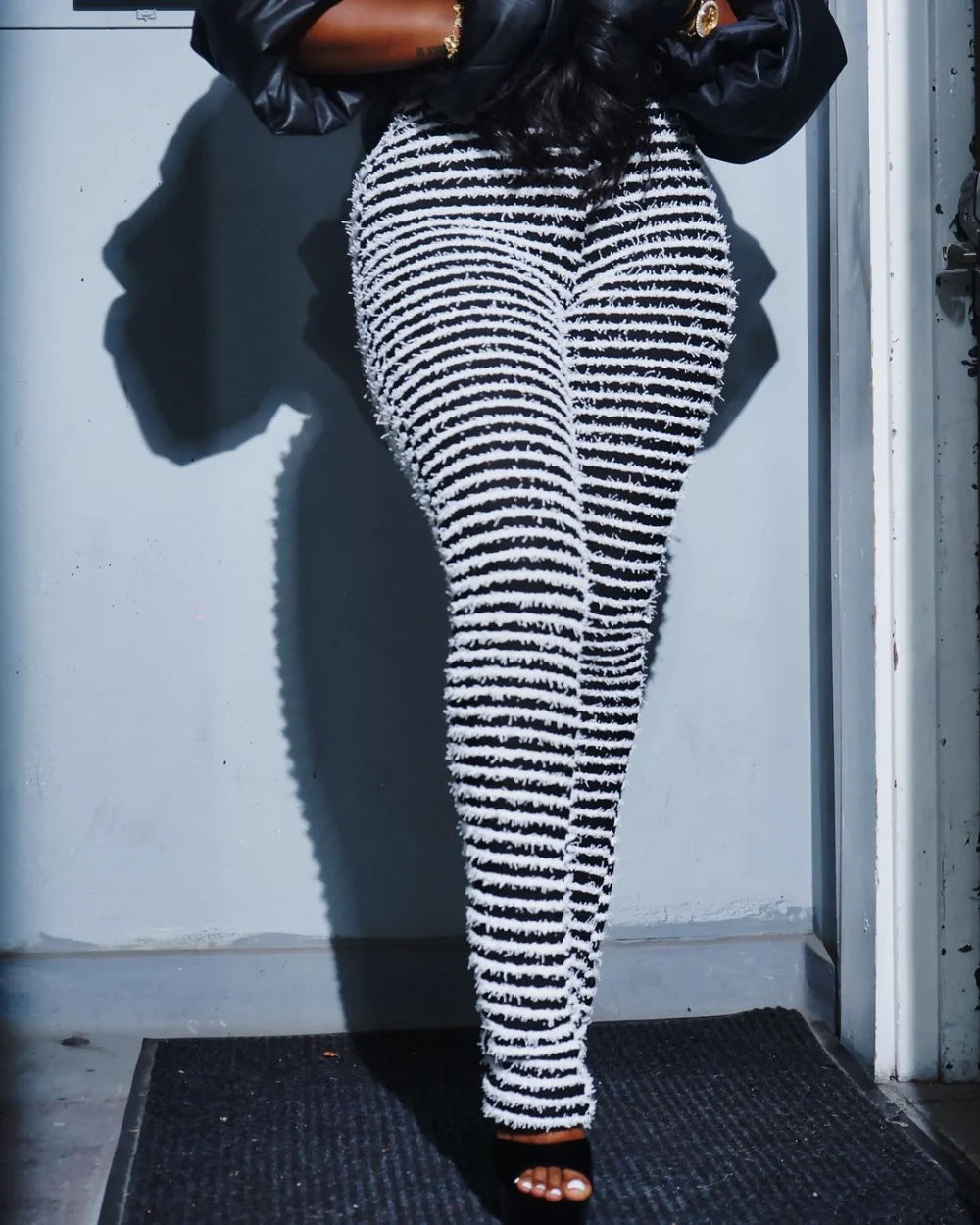 Color Block Stripes Pants Women High Waist Loose Sweatpants Women's Bodycon All-match Summer Trouseres