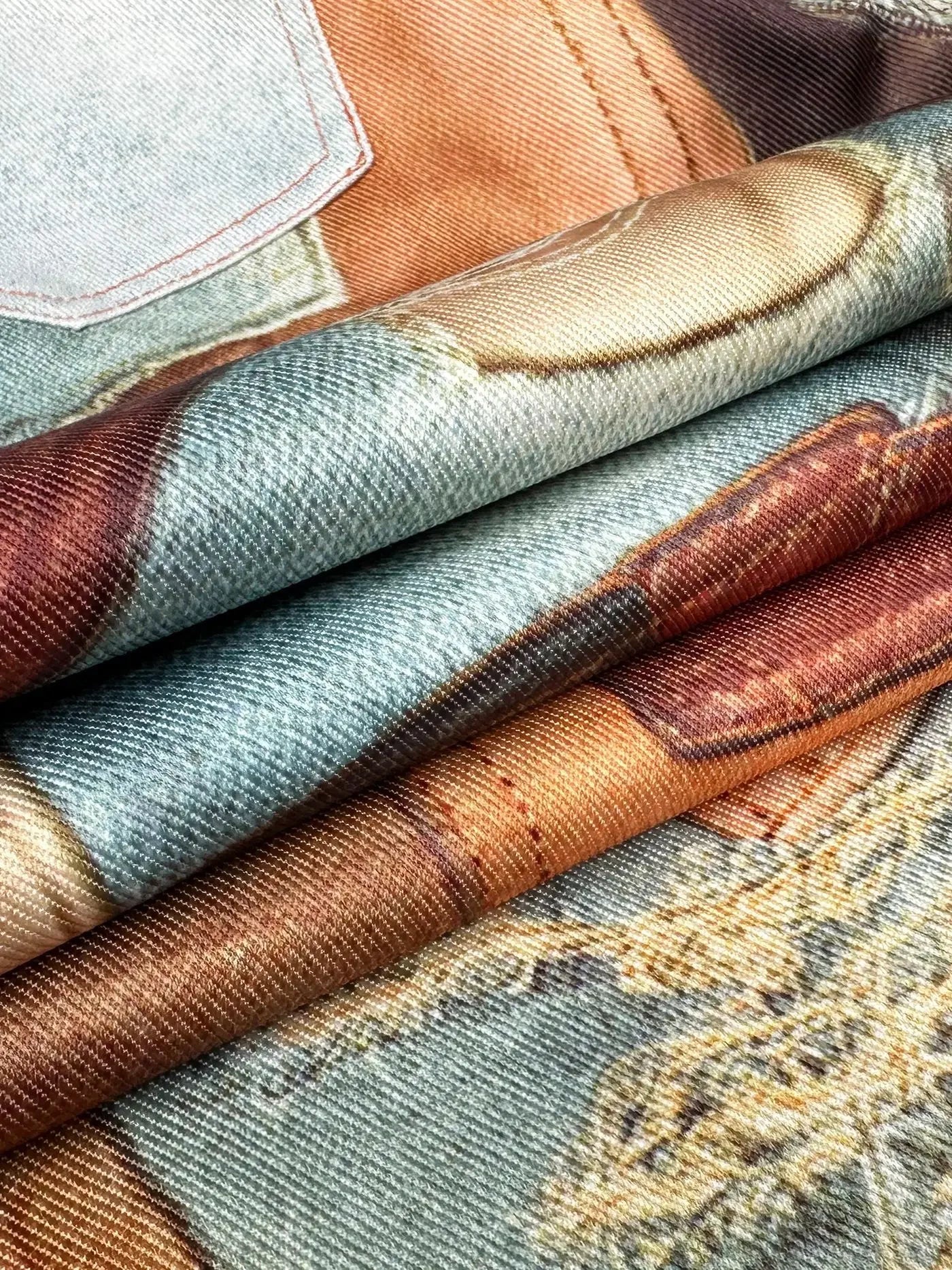 Women Denim Casual Leather Wide Leg Pants Streetwear Lady Loose Straight-Leg Jeans