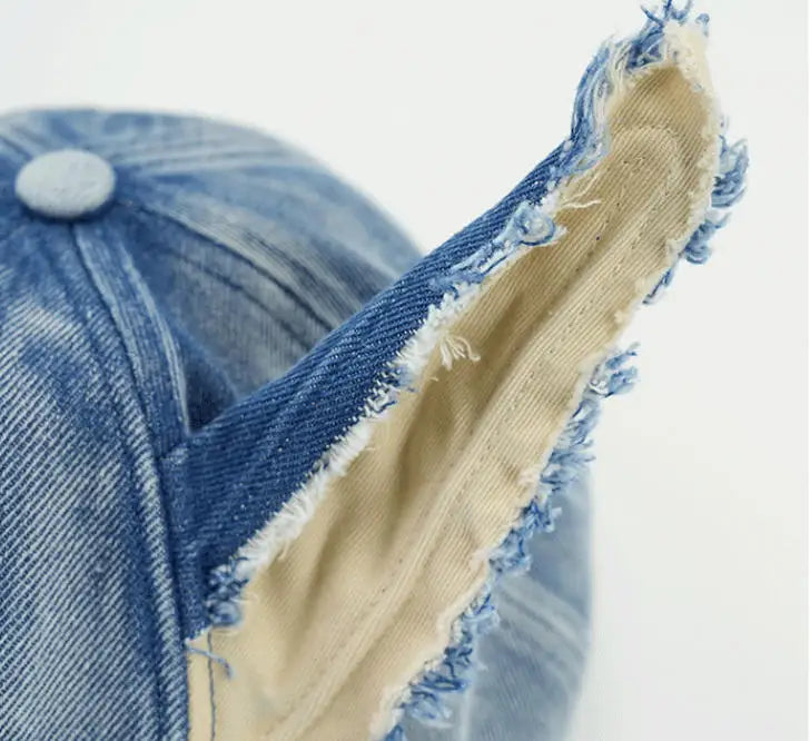 2026 Stereoscopic Jean ears Cowboy Baseball Hat Wash Graffiti Hip Hop Cap Women/ Men