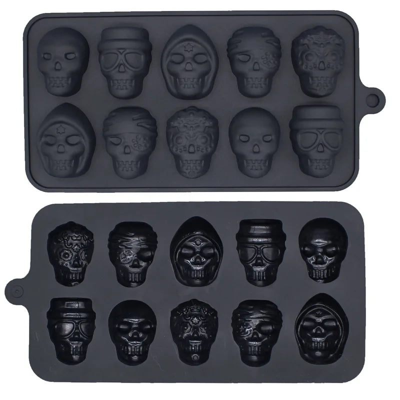 10 Grid Skull mold for Ice Cube, Chocolate Candy and Ice Cream