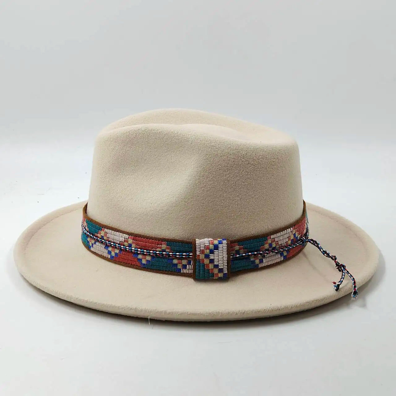 Feather Fedoras Hat for Men Women Black Felt Wide Brim Jazz Cap Plum Blossom 8 Playing Card