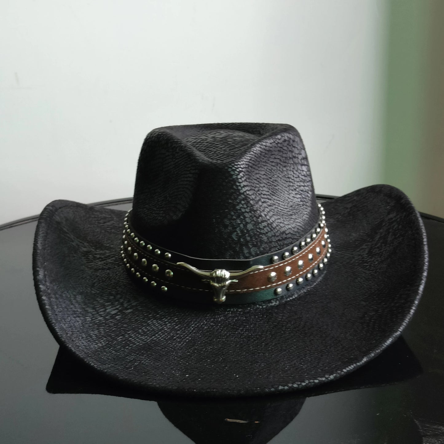 Faux Leather Western Cowboy Hats Men Women retro cowboy hats big brim cowgirl hat knight hat men. Australian
