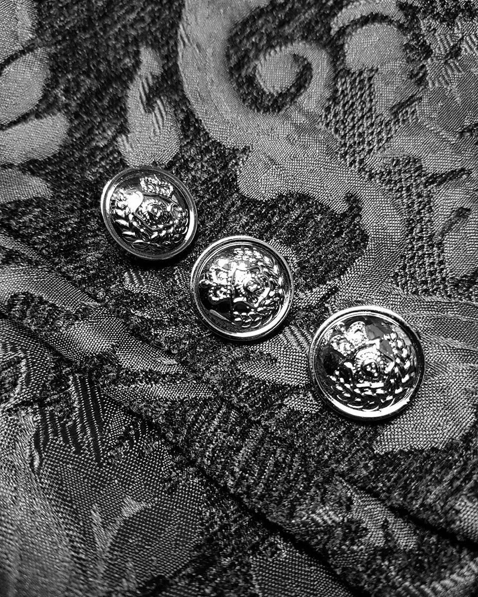 Golden Men's Tailcoat, Black Embroidered Trench Coat,  Long Jacket.