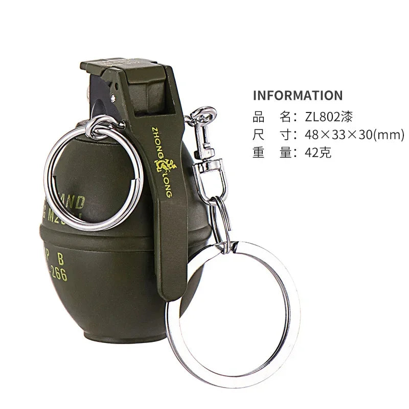 Grenade Design Windproof Jet Flame Butane Gas Lighter Outdoor Keychain Personalized Ornament Lighters Smoking
