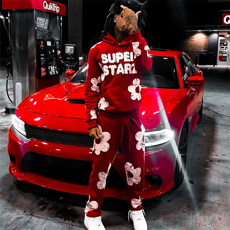 Men's & Women's Hip hop Tracksuit 2 Pieces Set Drawstring Hoodies Sportswear