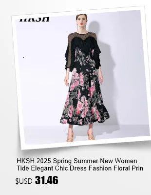 HKSH Spring Summer New Women Ins Chic High Street Three-dimensional Flower Diamonds Jeans Casual Elastic Waist Long Pants