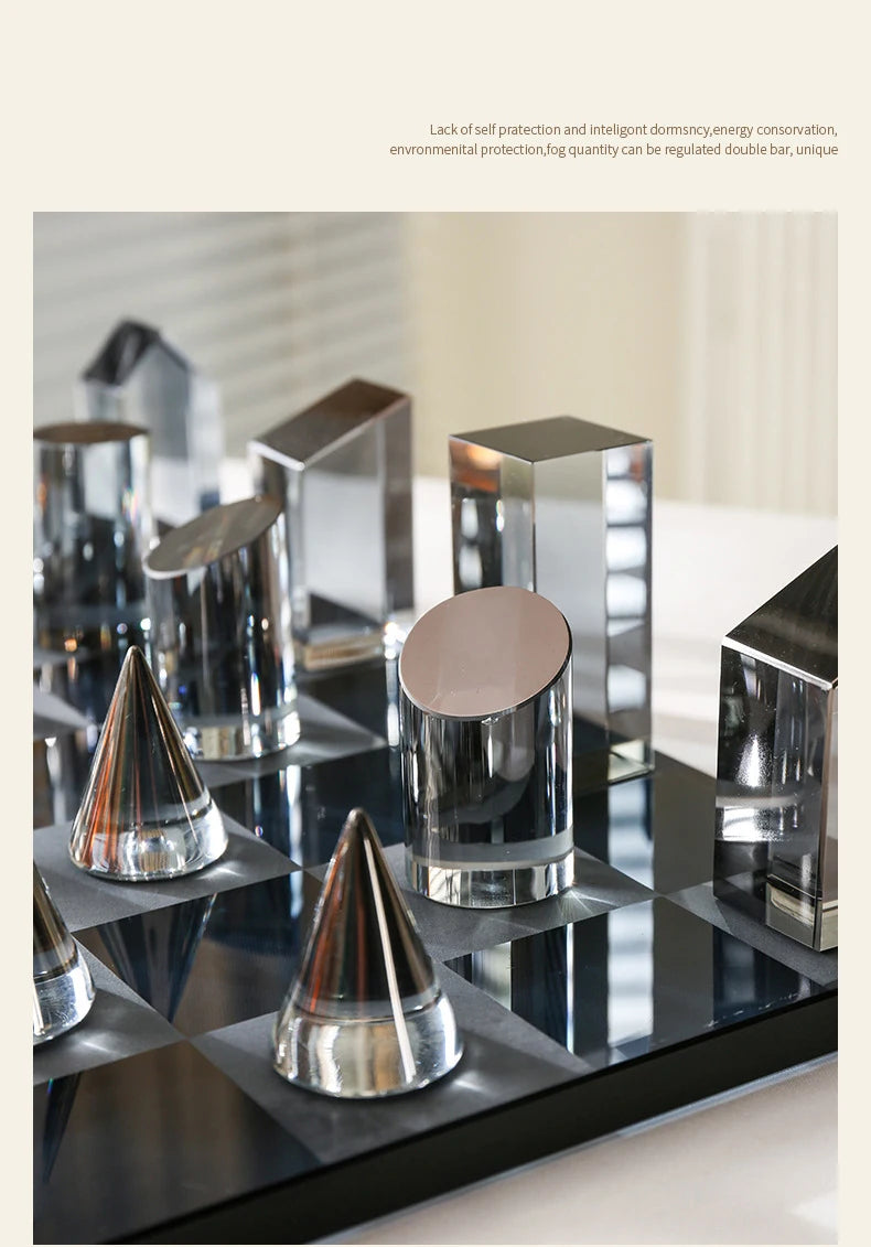 Minimalism Crystal Chess Ornaments Desk Decoration Modern Crafts Creative Geometric Artwork Chess Crafts Room Aesthetic Decor