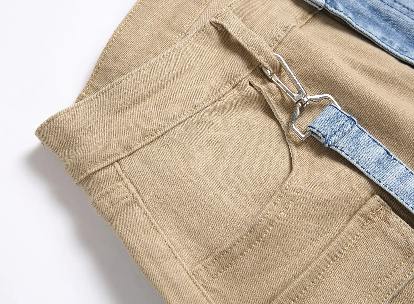 Denim Pencil Pants Pockets Splice Zipper Slim Fit Waist Regular Casual Straight legs