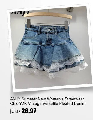 Women Trend Denim PU Leather Short Skirt Fashion Modern