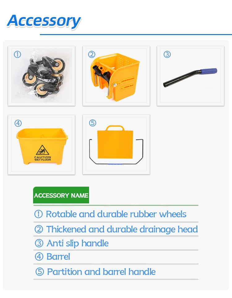 20L Hand Pressure Mop Bucket for Household And Commercial Use - Durable Cleaning Tool for Floor Care