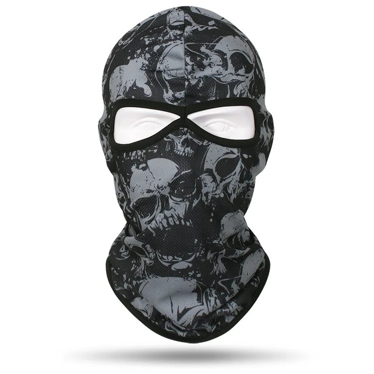 Outdoor Men Women Cycling Mask 3D Skull Bandana Balaclava Windproof Motorcycle Riding Full Face Cover 2 Holes Neck Face Shield