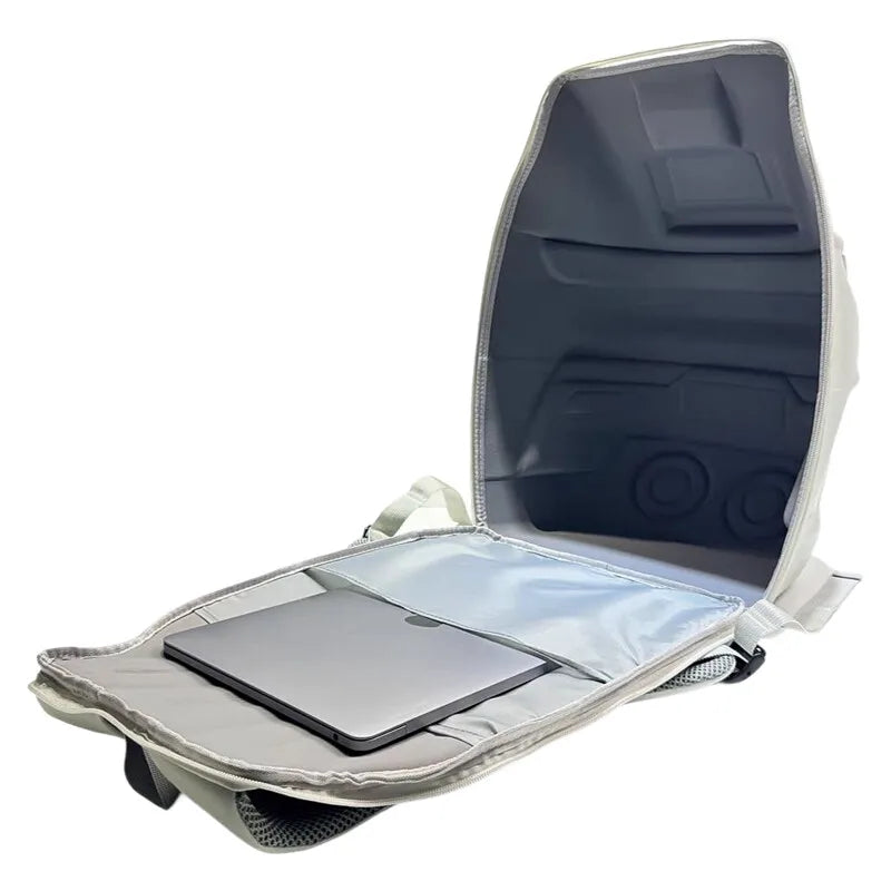 Hard Shell Backpack for Cycling Riding - Large Capacity Sports-Inspired Stylish Mens Rucksack, Waterproof Durable Daypack